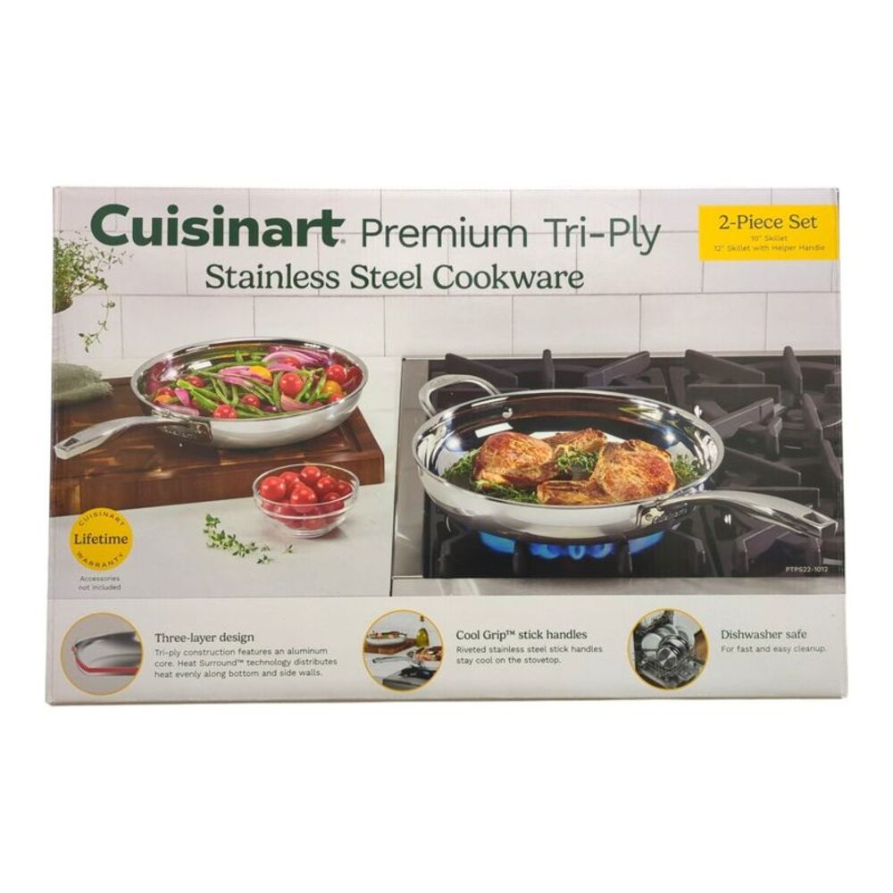 Cuisinart 2-Piece Premium Tri-Ply 10in & 12in Skillet Set
